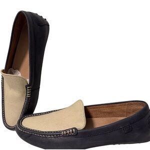 Men's Polo by Ralph Lauren Woodley Leather & Beige Canvas Driving Loafers 14